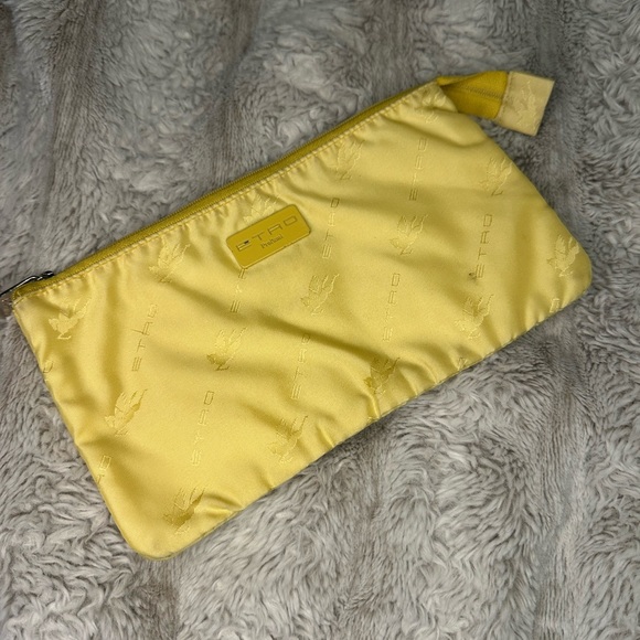 Etro Accessories - Etro Lemon Yellow Jacquard Zip Pouch
